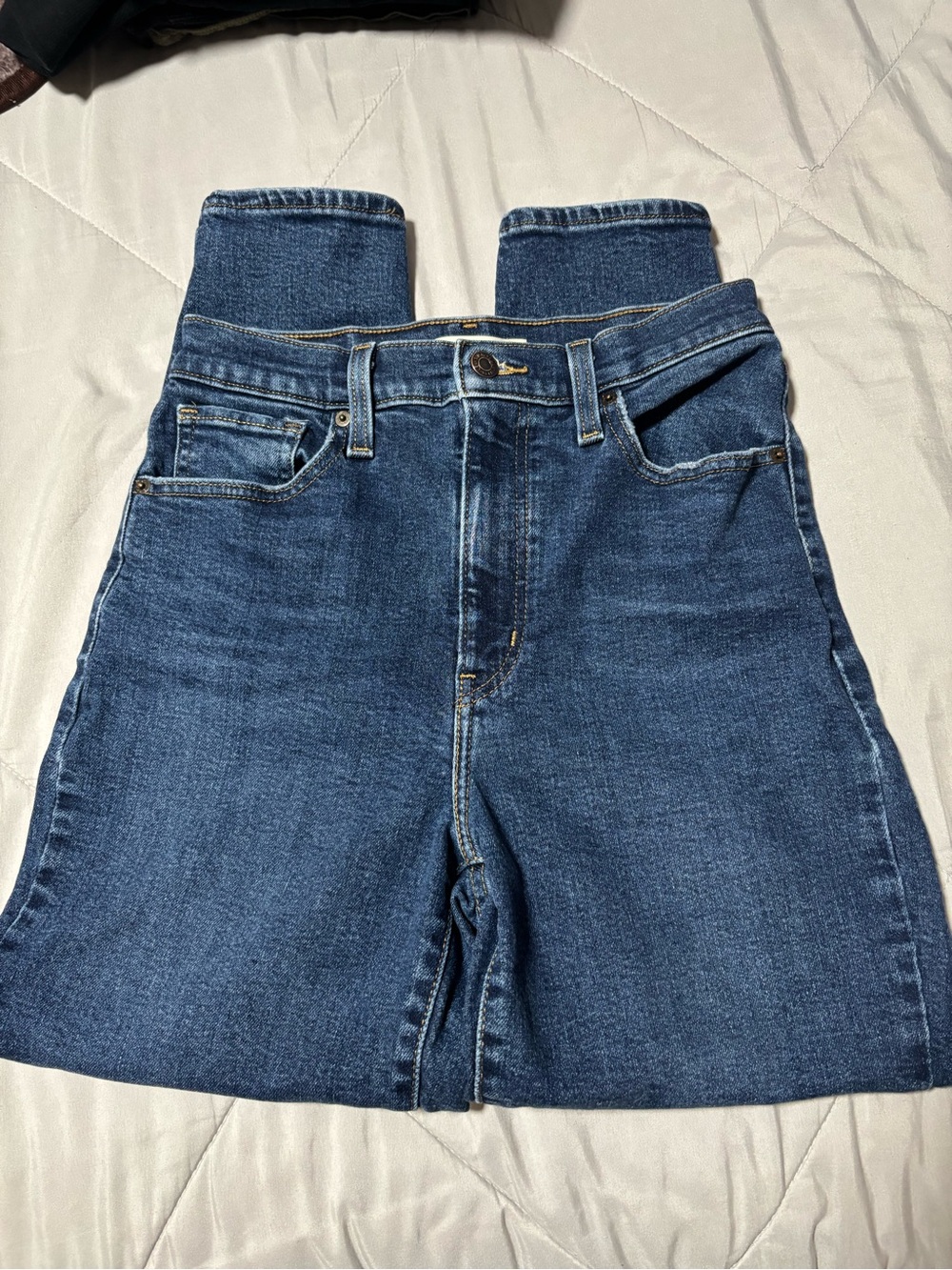 Classic Women's Dark Blue High-Rise Jeans